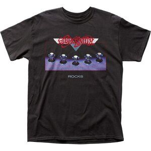 Aerosmith Rocks T Shirt Rock and Roll Classic Sort Sleeve Tee